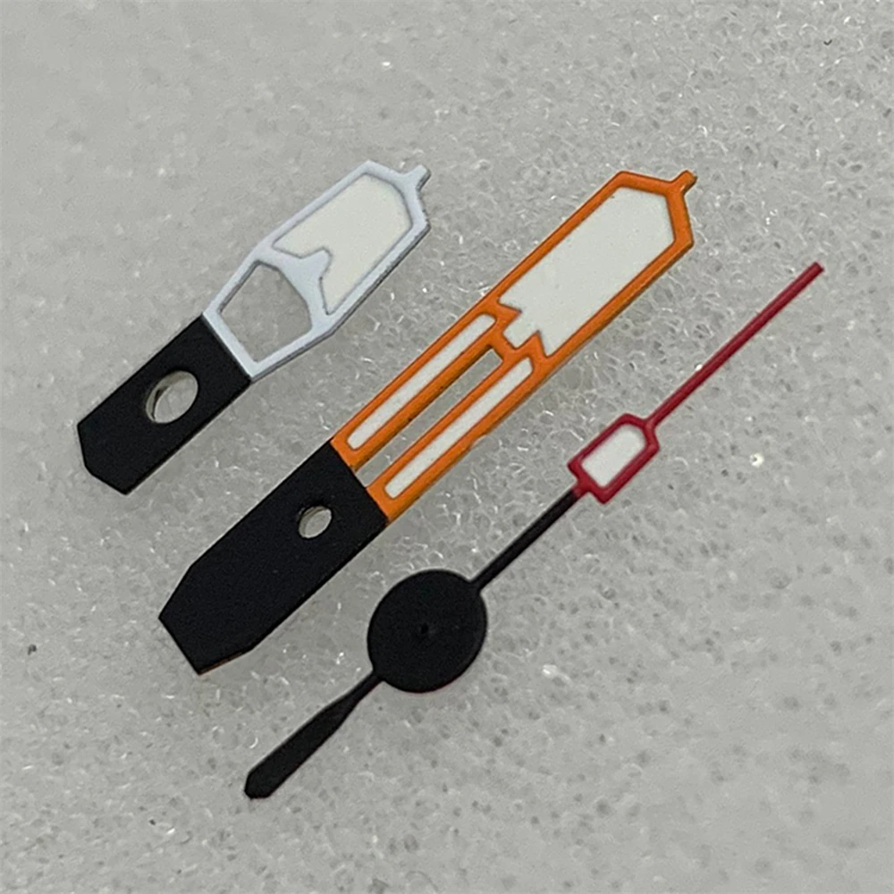 

New Stylish Creative Orange Red White Color Watch Hands Green Luminous Pointers Needles Fit for NH35 NH36 4R 7S Movement Parts