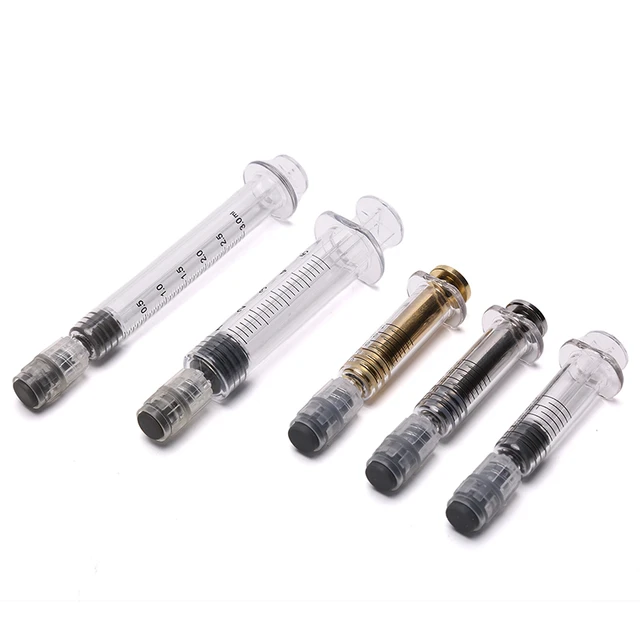 1PC 1ML 3ML 5ML Luer Lock Syringes Screw Blunt Tip Needles Caps