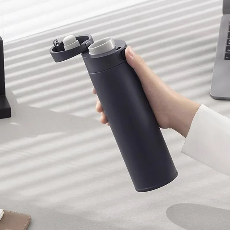 Original Xiaomi Water Cup 2 480mL Thermos Keep Warm/Cold Cup Travel Portable 316L Stainless Steel Lock Design Single hand Open