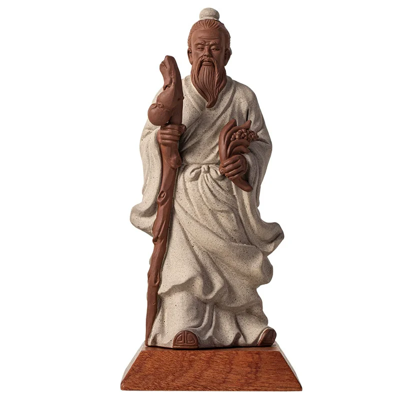 Ancient Chinese Physician Figure, Bian Que & Sun Simiao Ceramic Statue, Traditional Chinese Medicine Culture Home Decor for Stud