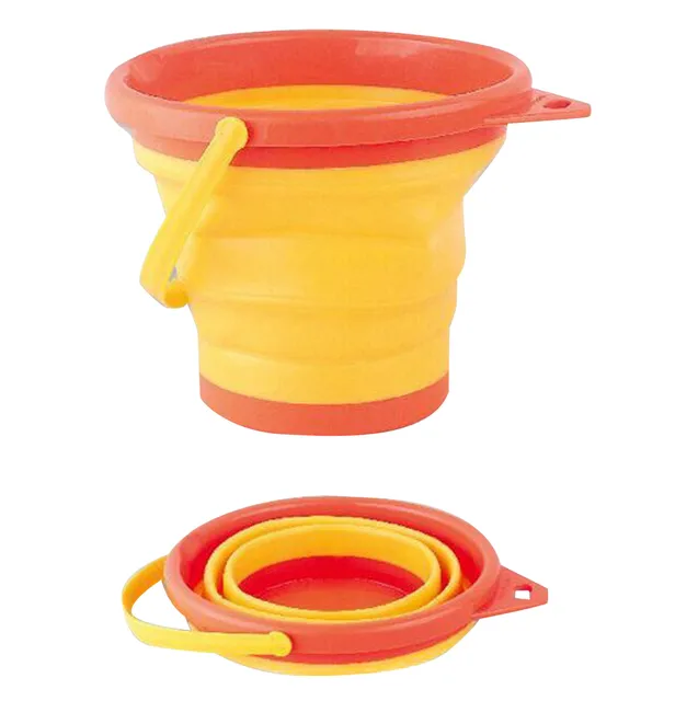 Collapsible Beach Pail Sand Buket Collapsible Buckets Multi Use For Garden Beach, Camping Gear Beach-Party Fishing Car Washing 4