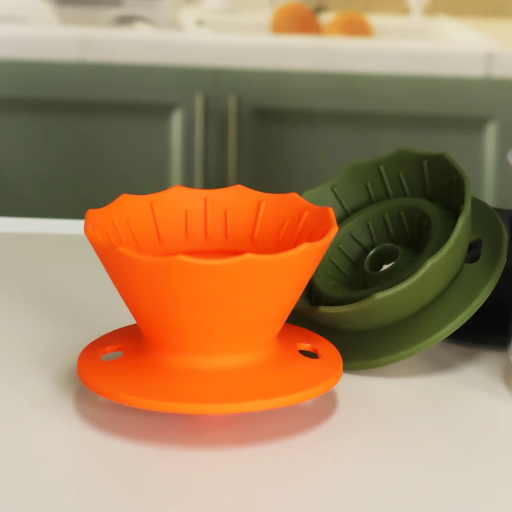 فلتر قهوة سيليكون قابل لإعادة الاستخدام، بتصميم قم...