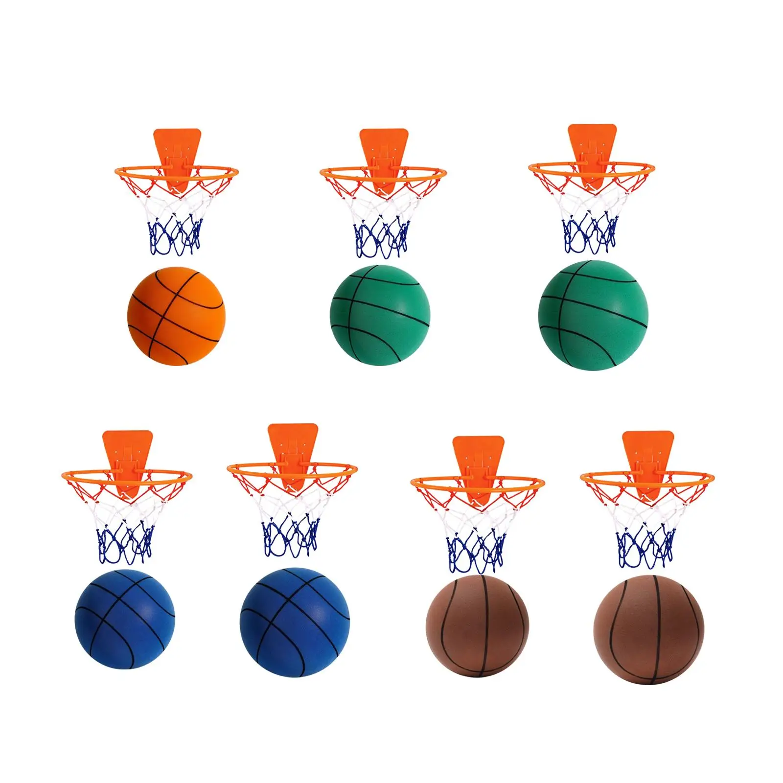 

Silent Basketball with Hoop Educational Patting Ball Party Silent Ball Toy