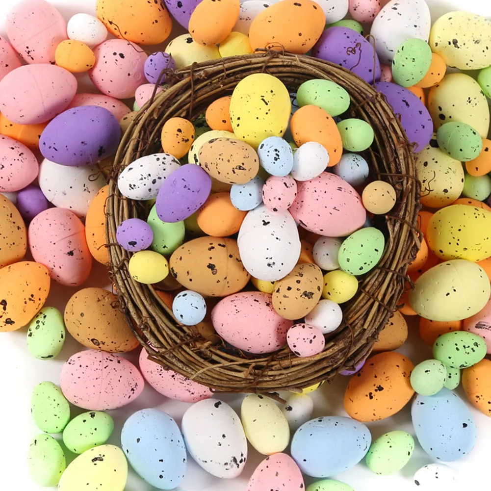 

Colorful Foam Easter Pigeon Bird Eggs For Crafts DIY Home Garden Decor Speck Artificial Eggs DIY Crafts Wreath Ornaments 100PCS