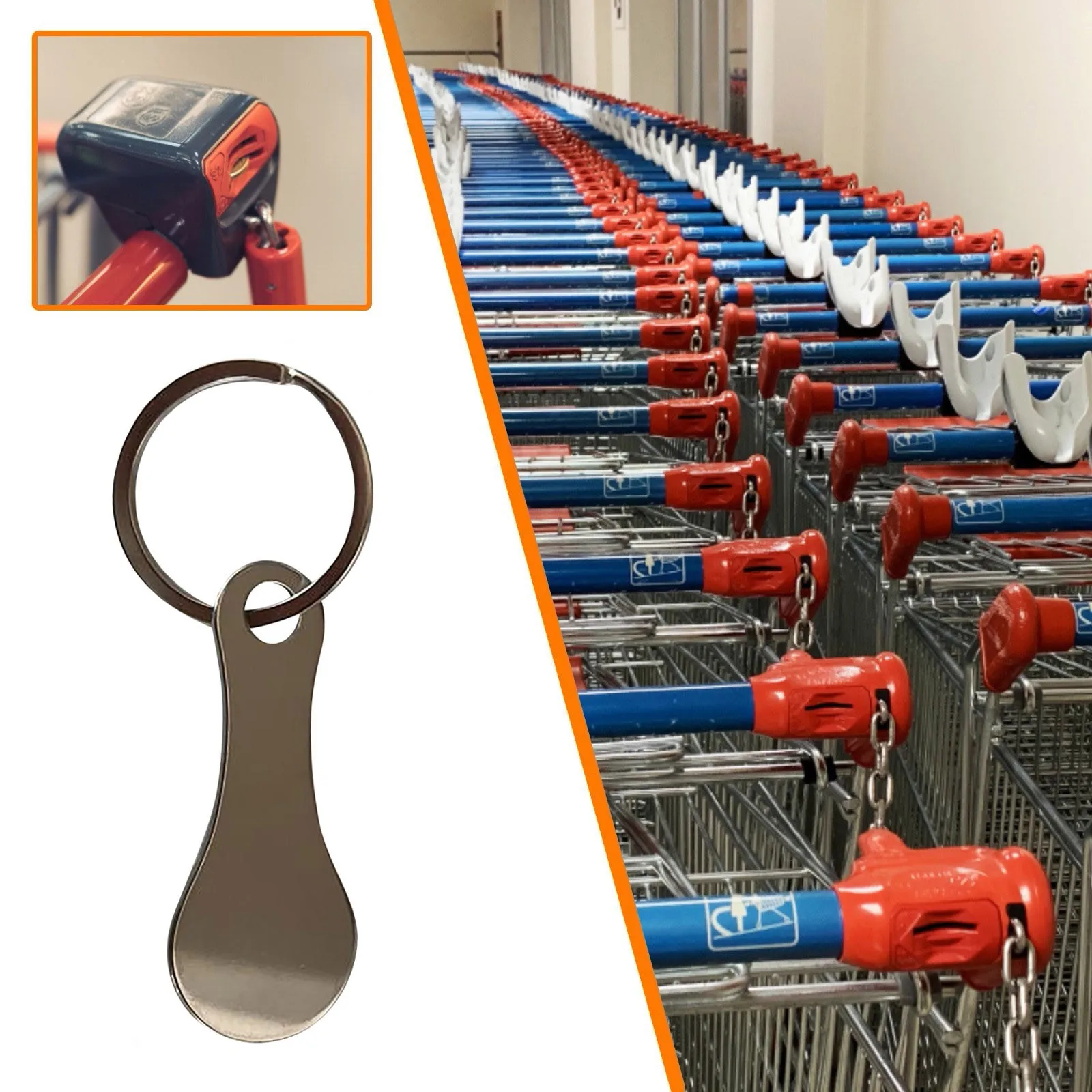 

1/3pcs Metal Shopping Cart Tokens Trolley Token Key Ring Decorative Keychain Multipurpose Shopping Portable For Home Outdoor