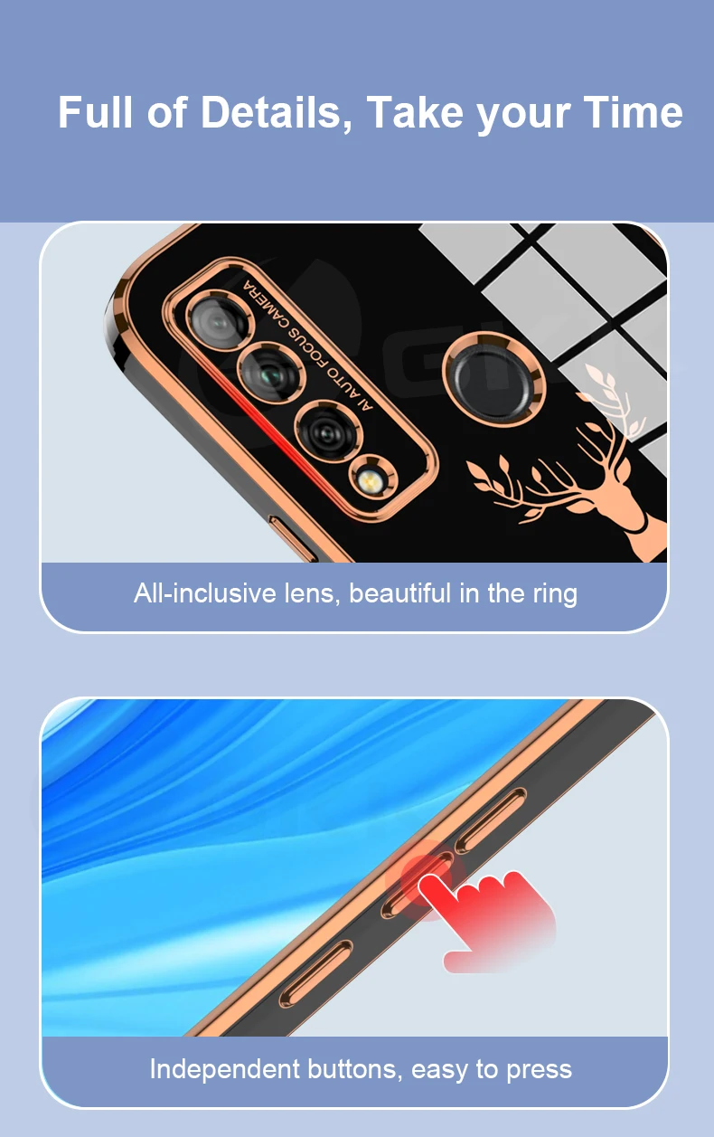 Luxury Plating Square Soft Case For Huawei Honor 9X Global Lifting Lens Protecti