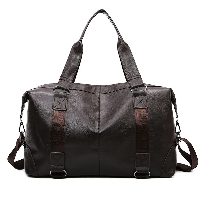 週末の旅行や普段使いに 上質カーフレザーの編み込みバッグ 2023 New Men's Business Pu Travel Handbag Soft Leather