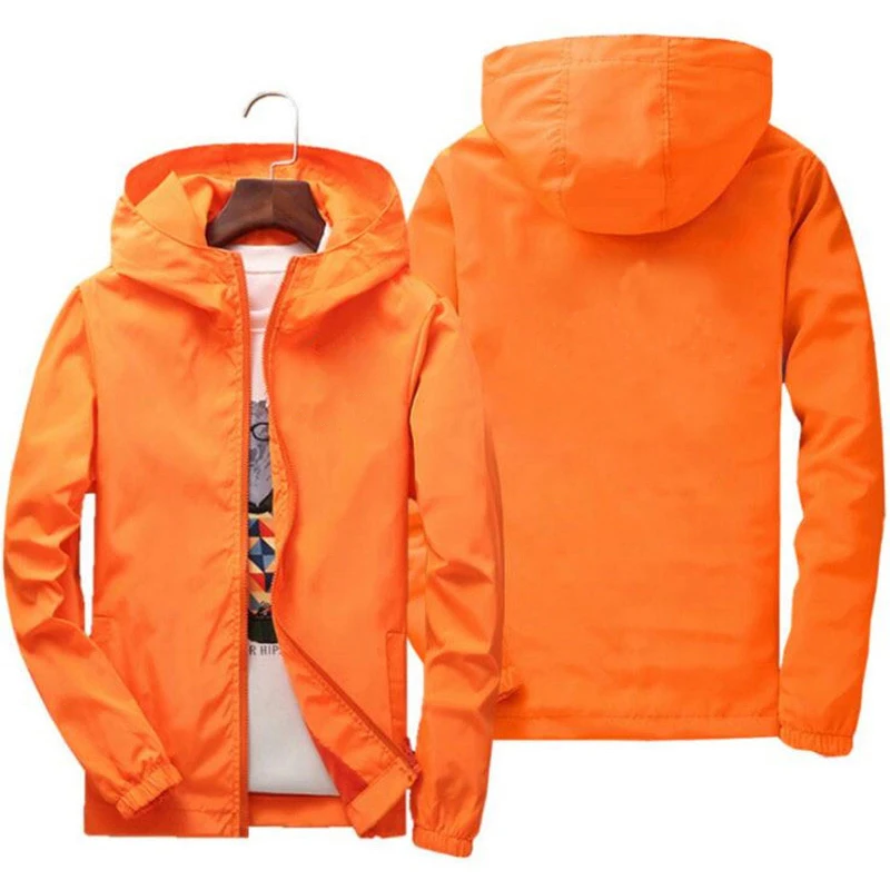 

New spring and autumn men's light jacket large size coat leisure outdoor fishing sunscreen waterproof hooded windbreaker