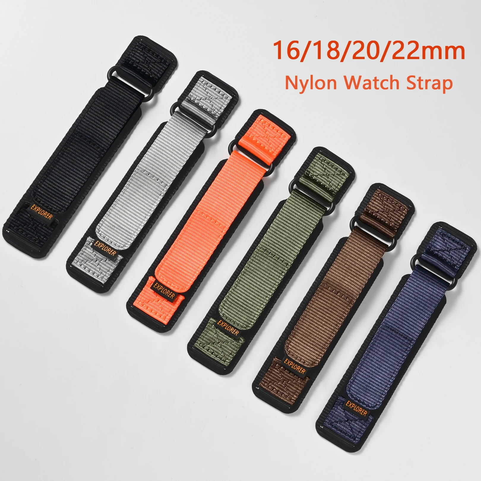 Premium Nylon Outdoor Sport Watch Strap - Hook & Loop Quick Release Band