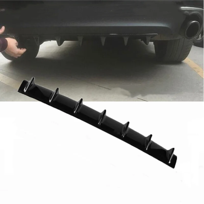 Universal Car Rear Bumper Lip ABS Rear Shark Chassis Fin Style Curved ...
