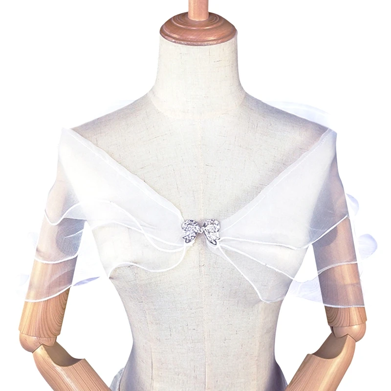 NihaoWXM Damen Stola Für Abendkleid - Spitze Cape, Chiffon, 90x30cm, Gelb