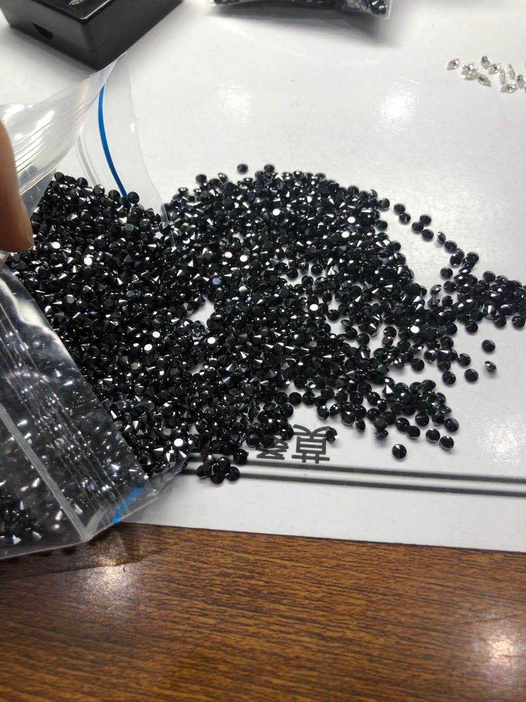 Excellent Cut Big DISCOUNT 0.7-2.9mm Holycome Black Moissanite Round Cut Moissanite Diamond Test Positive