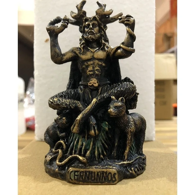 

Ancient Rome Resin Cernunnos Sitting Statue Sculpture Celtic God Figure Underworld Statue For Home Garden Decor