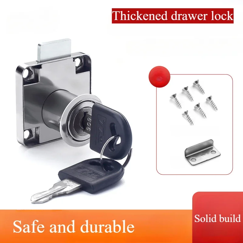 ตู้ลิ้นชักสลักล็อคเฟอร์นิเจอร์ประตูล็อคฮาร์ดแวร์โต๊ะล็อคตู้เสื้อผ้าตู้ประตูล็อคข้างเตียงตู้หนังสือ Solid Lock 1