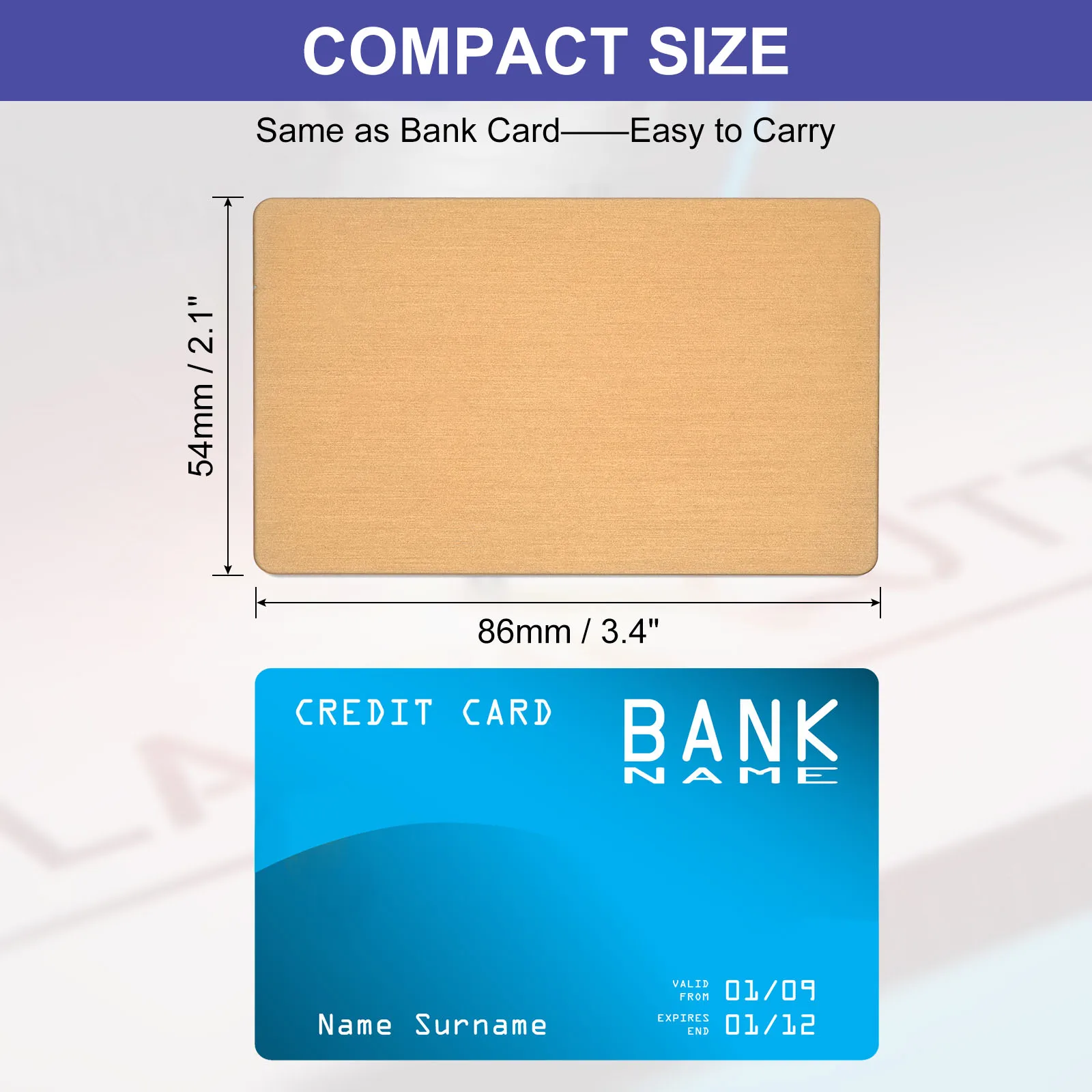 15Pcs Metal Business Cards Anodized 0.8mm Thick Aluminum Blanks 3.4x2.1Inch Laser Engrave Printable