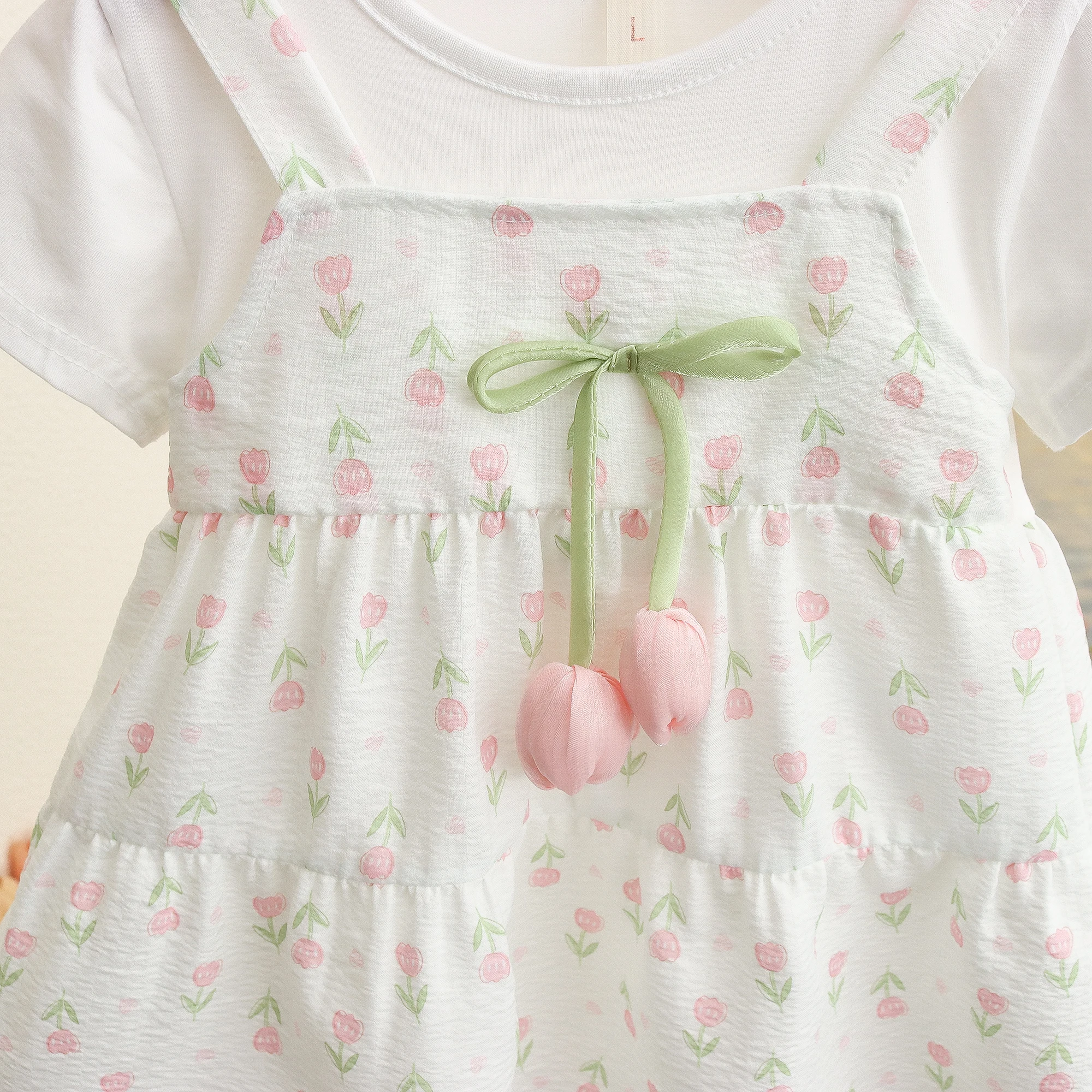 Baby Girl Dress Flower Printed Breath Short Sleeve Dress Children Princess Party Birthday Clothes girls dress baby girl dress 3027427