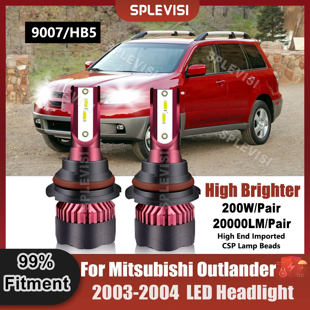 

Светодиодные лампы для фар Mitsubishi Outlander 360-9007, 200 Вт, 2003 лм