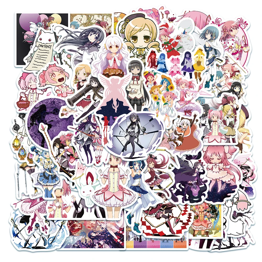 

10/50pcs Cartoon Anime Puella Magi Madoka Magica Stickers For Laptop Phone Cup Waterproof Graffiti Stationery Decals