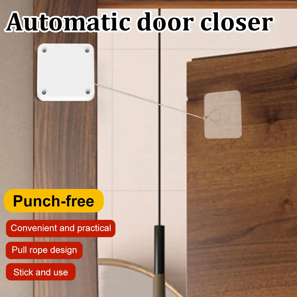 Door Closer Punch-free Automatic Sensor Door Closer For Drawers Rawstring Door Closer Bracket Automatic Dropshipping
