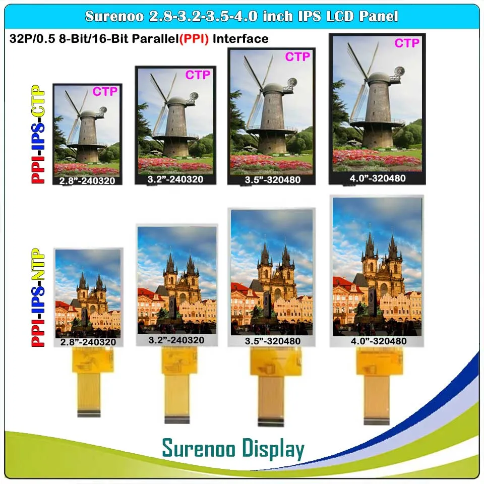 

2,8-3,2, 240*320, 3,5-4,0 дюйма, 320*480, 32P/0,5, 8/16 _ Bit MCU, параллельная фотография, ЖК-модуль CTP, экран дисплея, емкостная сенсорная панель