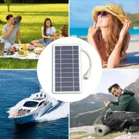 XIKCU Chargeur de panneau solaire portable USB Chargeur stable et sûr, compatible avec téléphones, ventilateurs, lampes de poche pour camping de voyage en plein air 4