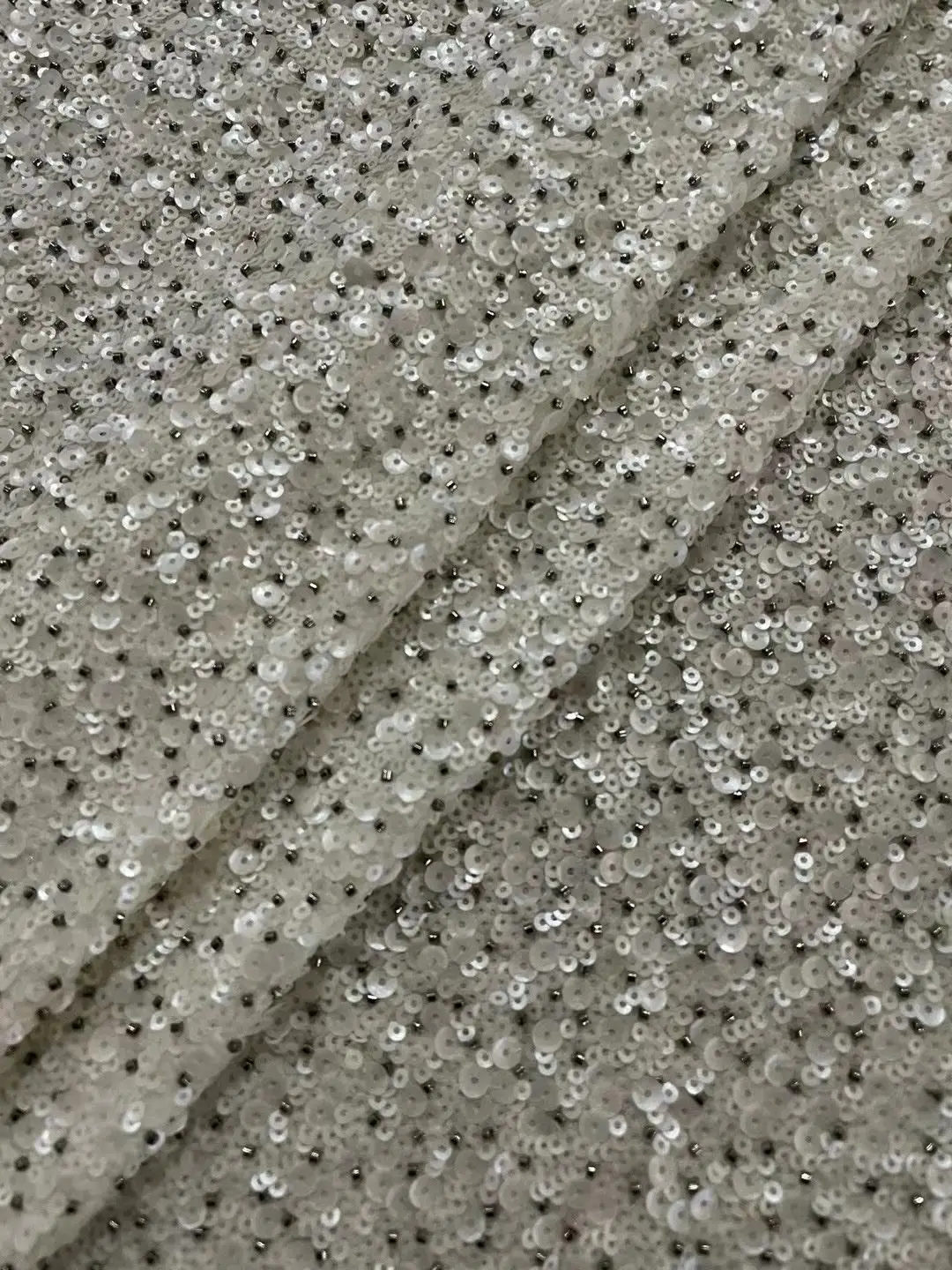 

High Quality African Nigerian Tulle beads Lace Fabric With Embroidery Sewing SYJ-13028816 Dresses Sequins