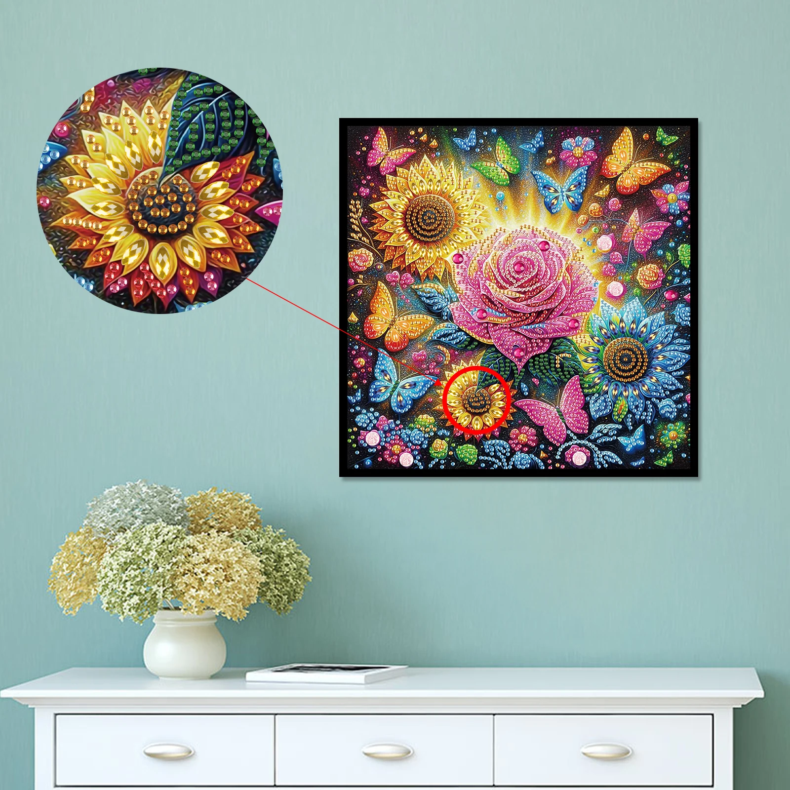 Diamond Art Painting Kits DIY Flower and Butterfly 5D Special Shape Crystal Rhinestone For Adults Beginners
