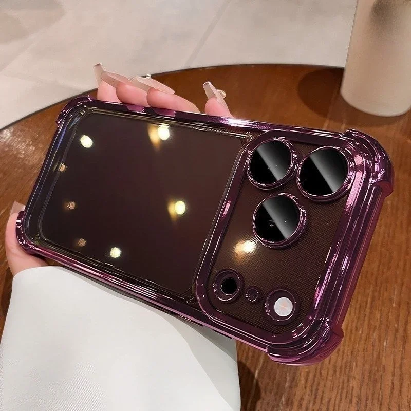 Luxury Burgundy Cherry Plating Phone Case