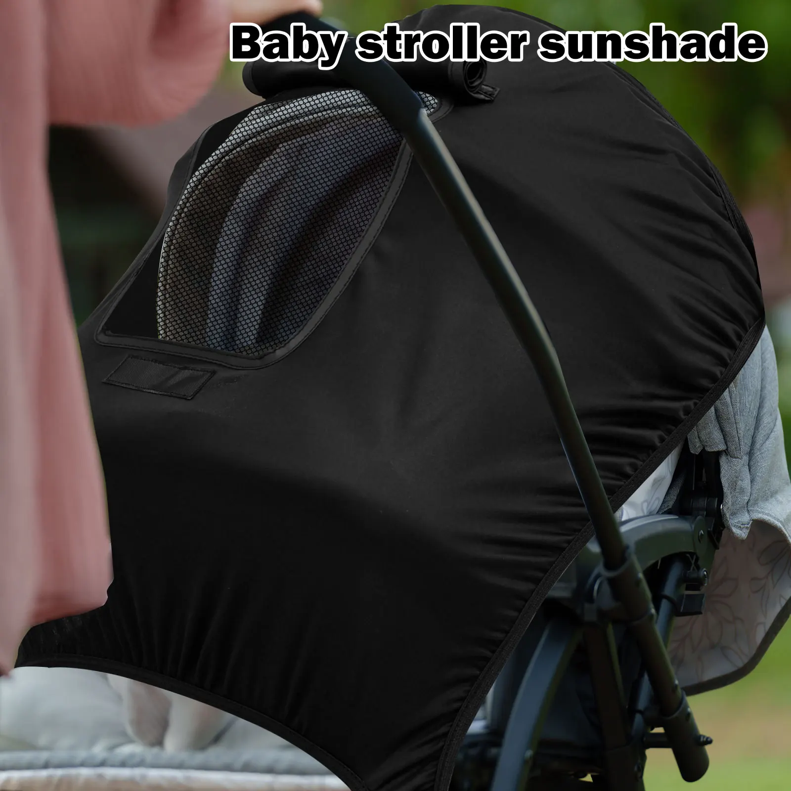 Stroller Sun Shade Universal Baby Stroller Accessories Breathable Sun Protection Pushchair Canopy Lightweight Pram Parasol Black