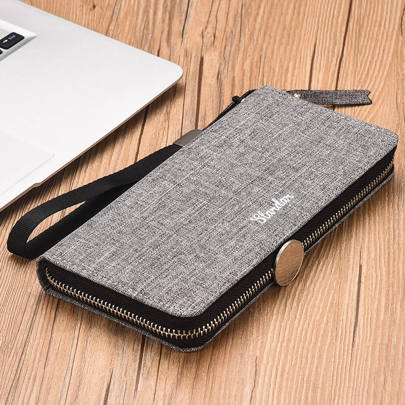 New Trendy Wallet Men's Long Zipper Canvas Handbag Men's Handbag
