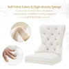 Dining Room Chairs Set of 2,Tufted Upholstered Back Lion Pull Ring, Elegant Rhomboid Pattern Nail Head Trim, Armless Chairs 4