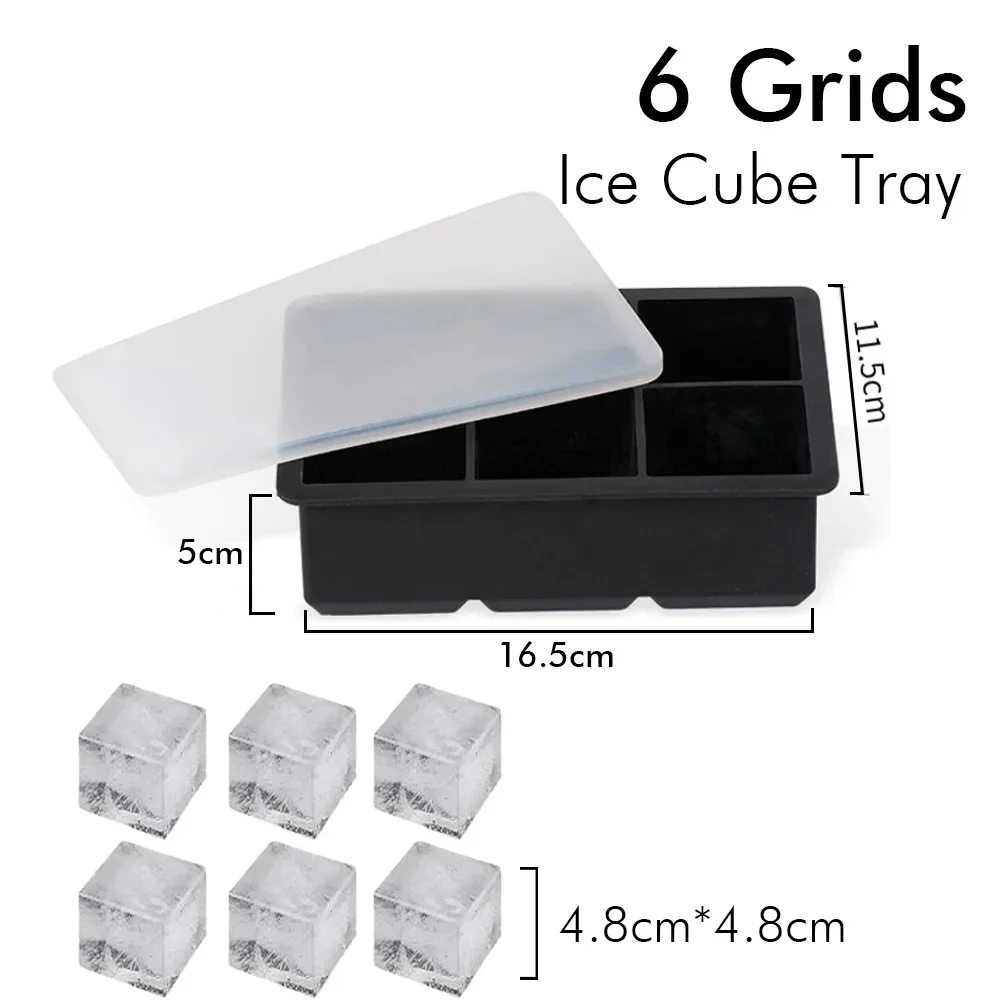 Silicone Ice Cube & Ball Maker with Lid - Perfect for Whiskey, Cocktails, and Iced Coffee