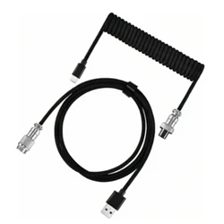 Premium Coiled USB - C Cable with Aviator Connector - MAX 3M (Black)