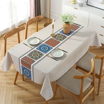 Nappe De Style moderne en Fiber De Polyester, couverture De Table De cuisine rectangulaire, décoration De fête De mariage à domicile 1