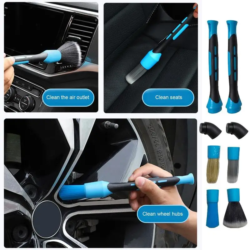 цена Detailing Brush Set Car interior detail brush removable brush head  wheel hub gap cleaning brush  engine brush elbow brush