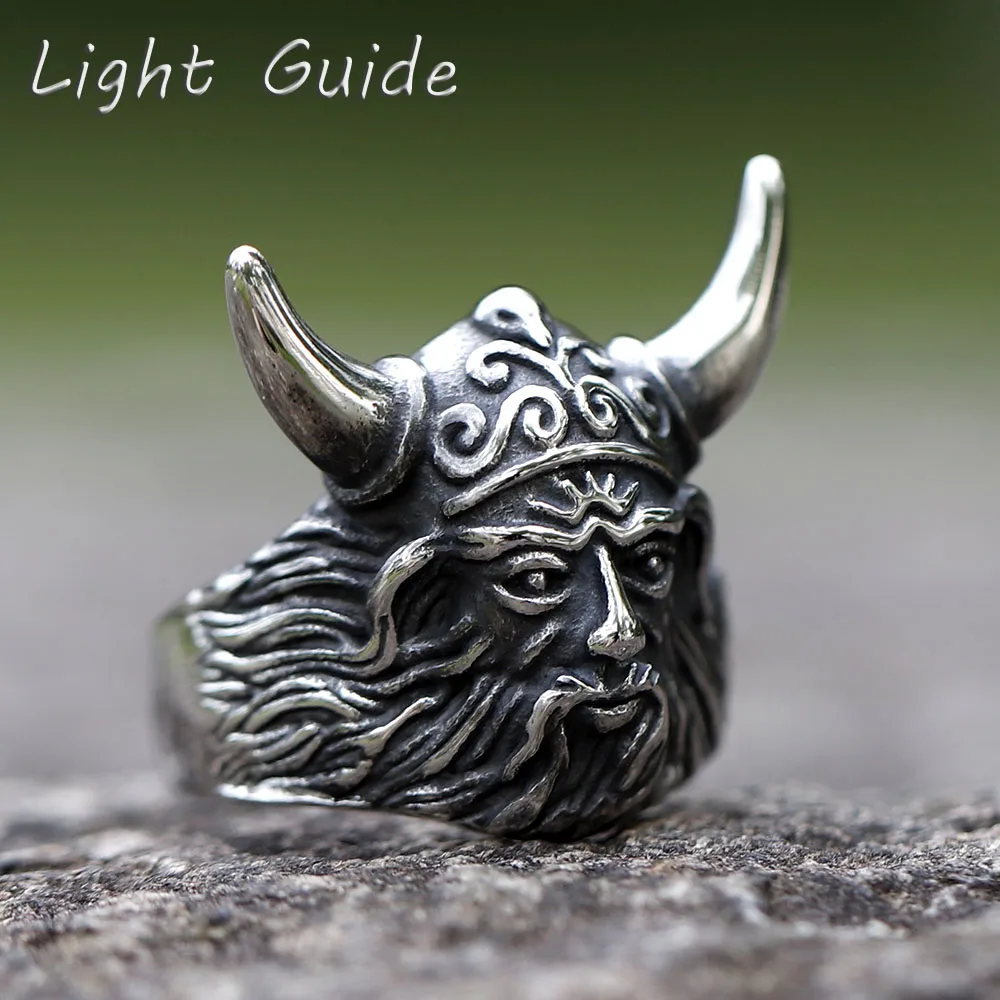 Mens Fashion Viking Ring Punk Stainless Steel Rings Party Jewelry Gift Size  7-13