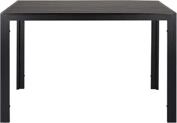 Tavolo da giardino in alluminio + legno-plastica WPC, tavolo da pranzo 110 x 70 cm, tavolo da giardino per balcone bistrot, resistente al calore e agli agenti atmosferici, antiscivolo 1