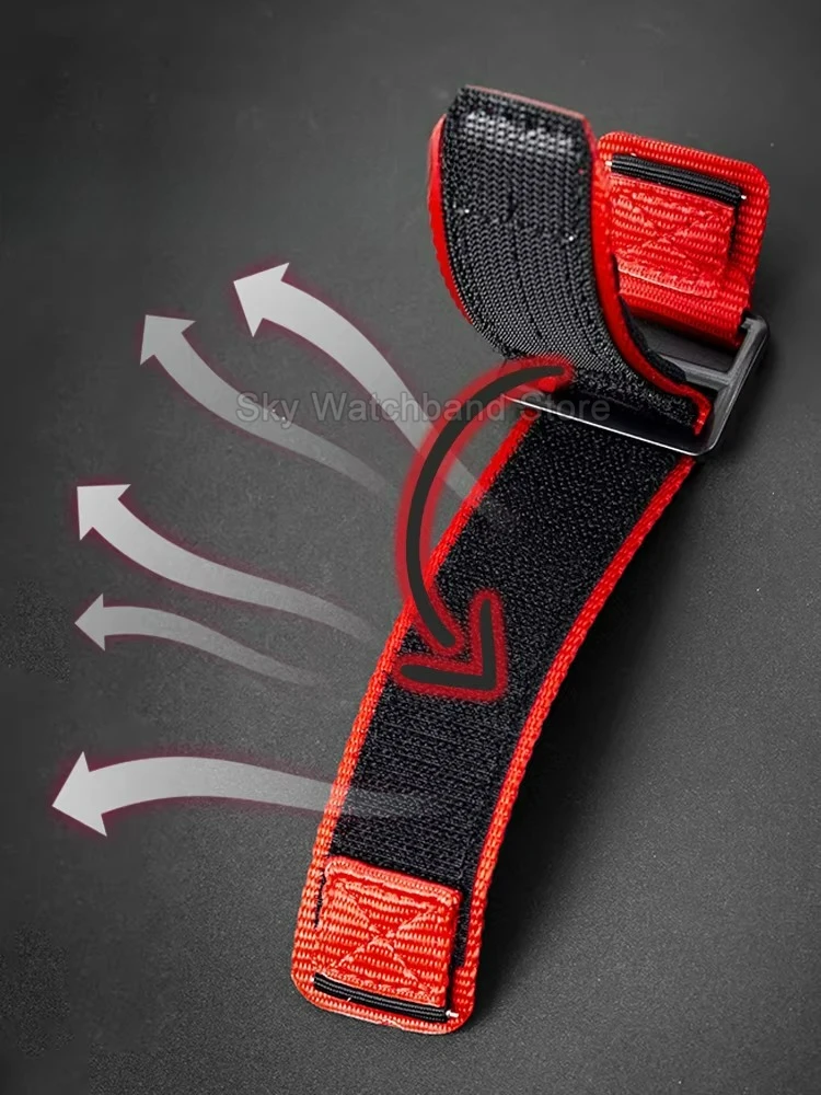 Breathable Skin-Friendly Nylon Watch Strap with Velcro Hook Design