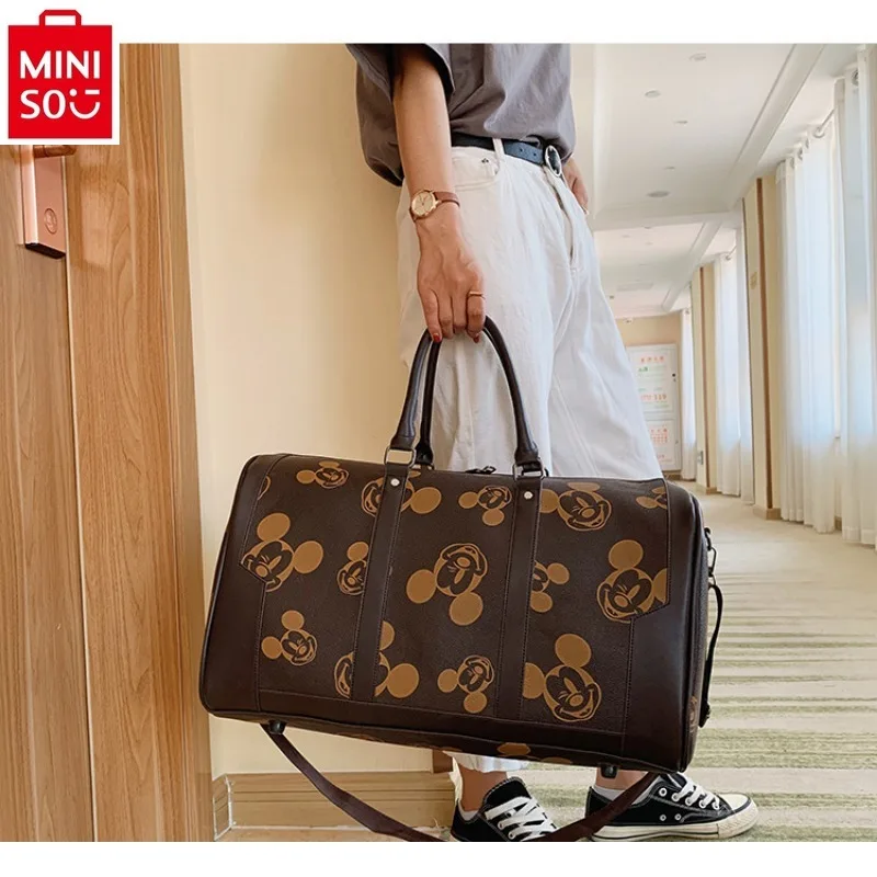 

MINISO Disney Mickey Classic Large Capacity Travel Bag Couple Universal Storage Waterproof High Quality Handbag