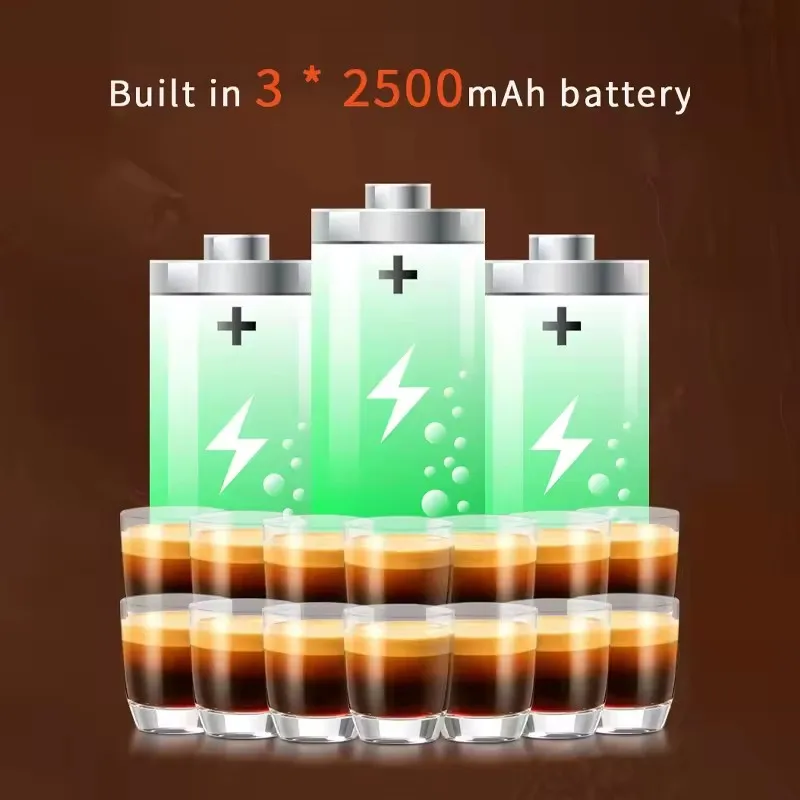 New Electric Portable Coffee Machine Portable Italian Espresso Machine for Car & Home 3-in-1 Capsule Powder Travel Coffee Maker