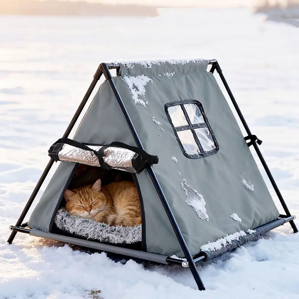 Pet Hideaway Portable Outdoor Pet Tent Foldable Warm Insulated Dog House Waterproof Oxford Dog Cave Hut Camping Use
