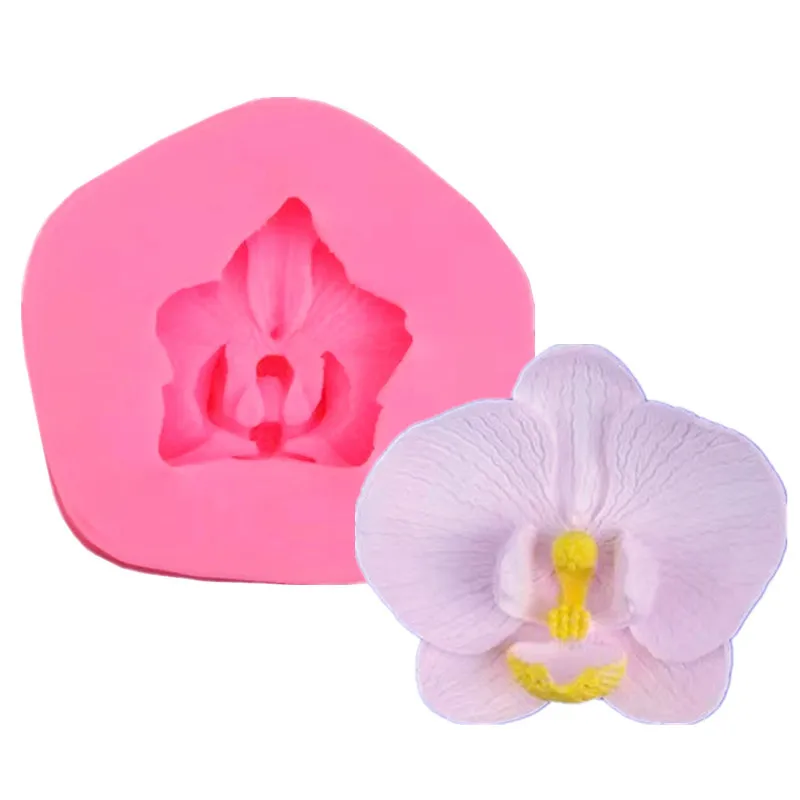 3D Orchid Shape Silicone Mold DIY Rose Flower Phalaenopsis Fondant Chocolate Jelly Cake Decor Baking Tools Plaster Resin Mould