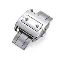 Exquisite Stainless Steel Butterfly Clasp Folding Watch Buckle - 21mm (Silver)