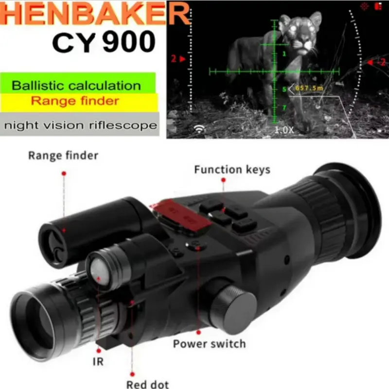 HENBAKER NV710S NV700S Night Vision Monocular Riflescope NV810