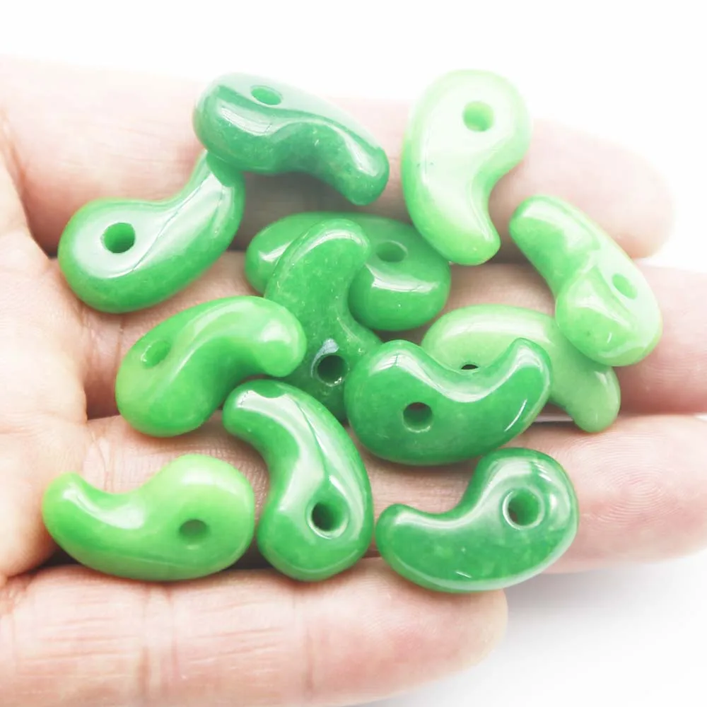 Natural Stone Malai jade Magatama Comma Necklace Pendants Earrings Fine Jewelry Gifts Accessories Wholesale 12Pcs Free Shipping