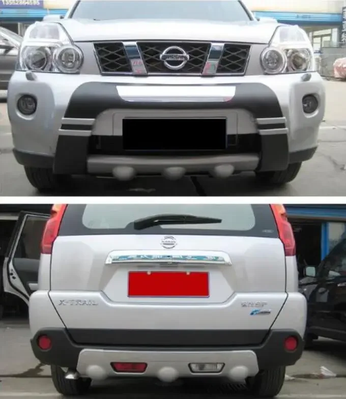 

Fits For Nissan X-Trail XTrail T31 2012 2013 High Quality ABS Car Front+ Rear Bumper Protector Splitters Cover Guard Skid Plate