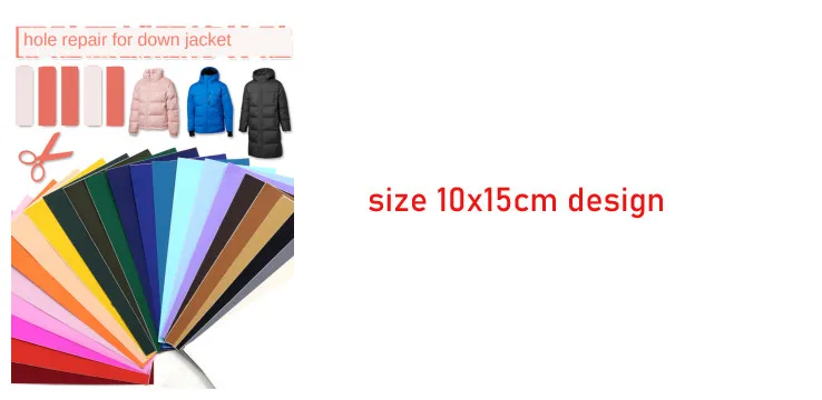 Description Picture 3 of itemSeamless Hole Repair Patch Down Jacket Strong Self Adhesive Sticker PVC Nylon Waterproof Material Washable Patches for Cloth