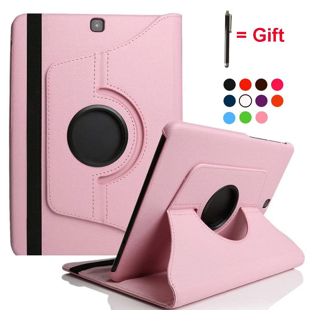Capa para Tablet Samsung Galaxy Capa de Couro pu Giratória com Caneta Stylus para T550 T555 P550