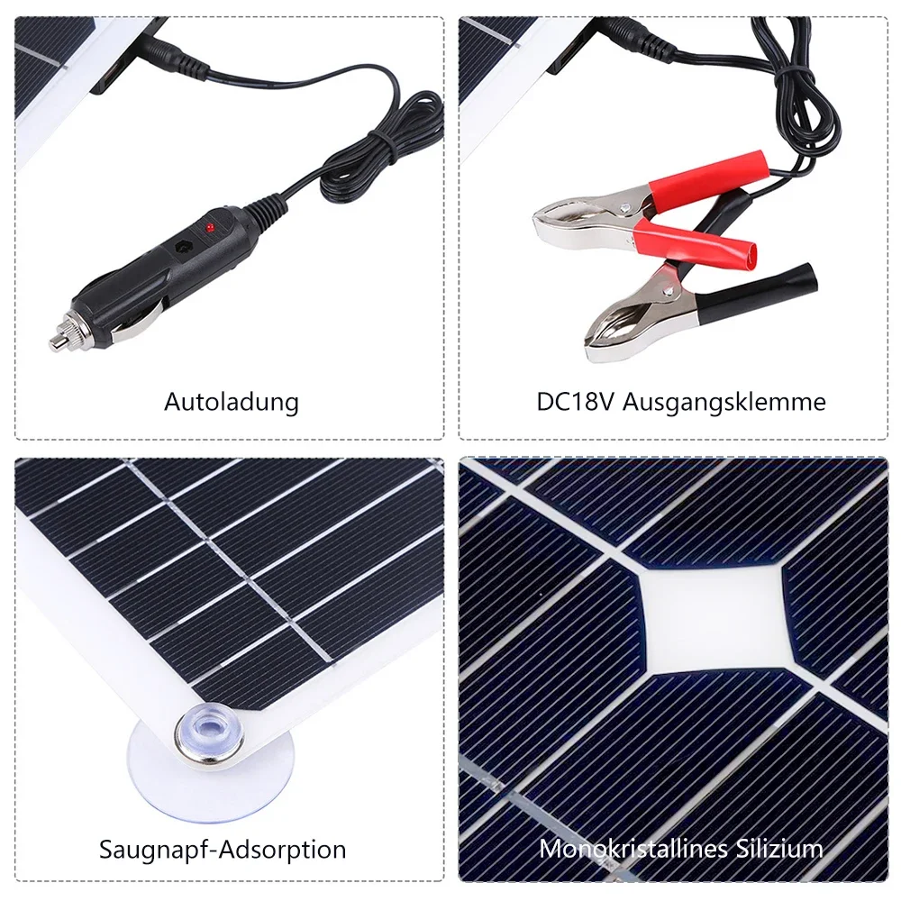 200W Foldable Solar Panel Battery Charger Kit