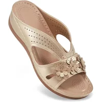 Woman  2024 Trend Women's Slippers Casual Flower Hollow Wedge Beach Shoes Outdoor Fashion Platform Comfortable Non-slip Sandals - Image 5